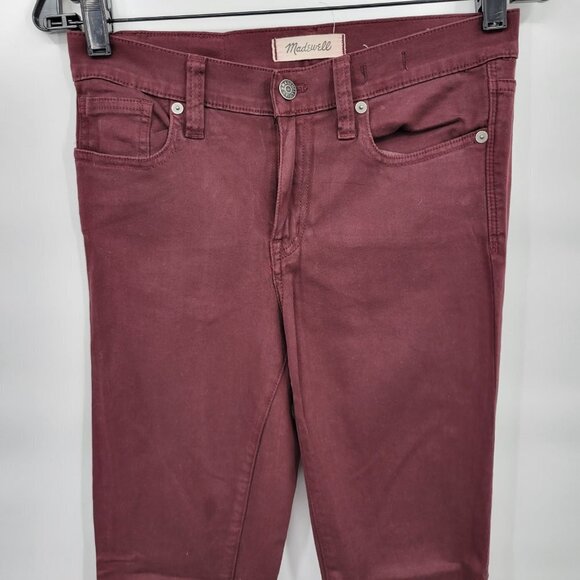 Madewell Women Red 9" High Riser Skinny Skinny Sateen Jeans Size 26 - Picture 4 of 15